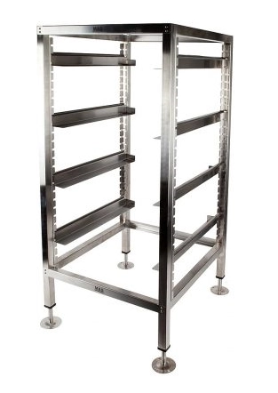 Dishwasher rack with adjustable feet.