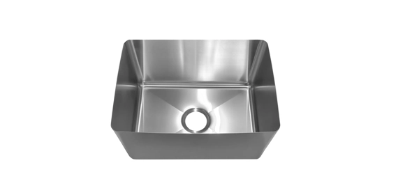 Hand fabricated stainless sink 56L.