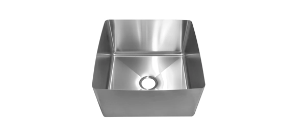 Hand fabricated stainless sink 85L.