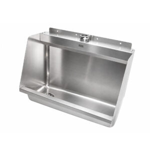 front view of a stainless steel urinal by MAS