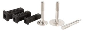 side view of stainless steel feet and inserts for stainless steel tubing