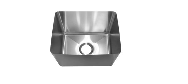 Hand fabricated stainless sink 43L.