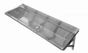 Stainless steel wash trough for wash and bubbler.