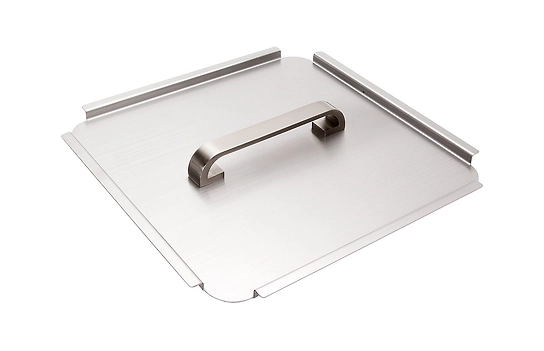 Ice well lid stainless steel and available in 2 sizes.