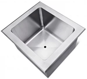 Drop in ice well stainless steel with flange size large.