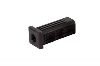 4x Adjustable Furniture Feet – For Square Tubes, Threaded Insert, Black