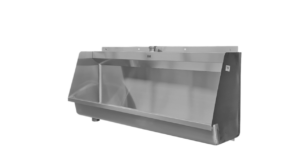 image of 900mm urinal wall hung stainless steel trough